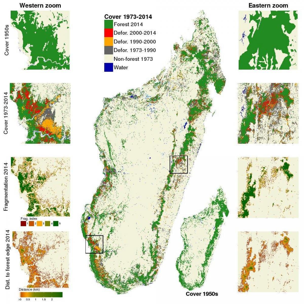 Karte von Madagaskar Entwaldung