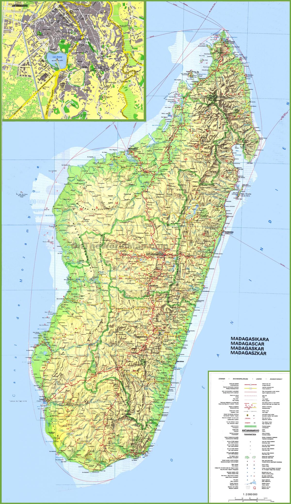 Karte mit Madagaskar