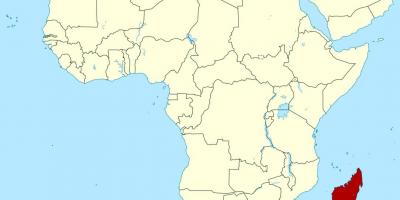 Madagaskar über die Afrika-Karte