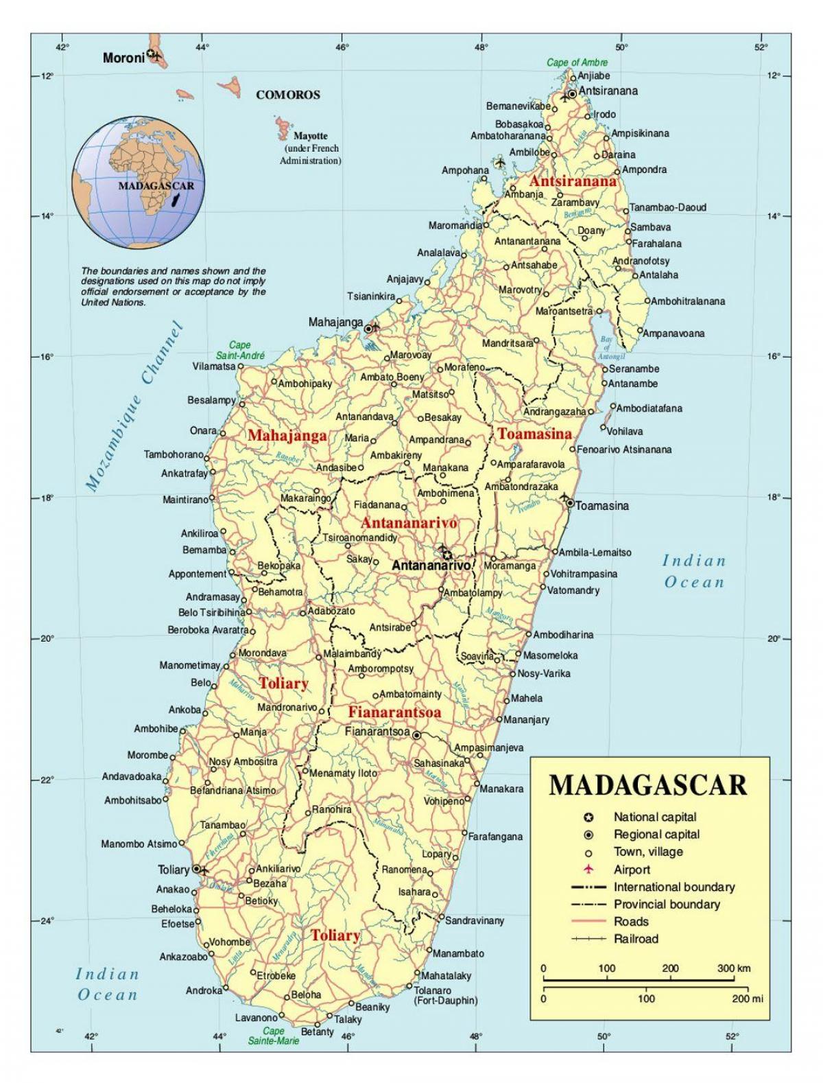 detaillierte Karte von Madagaskar
