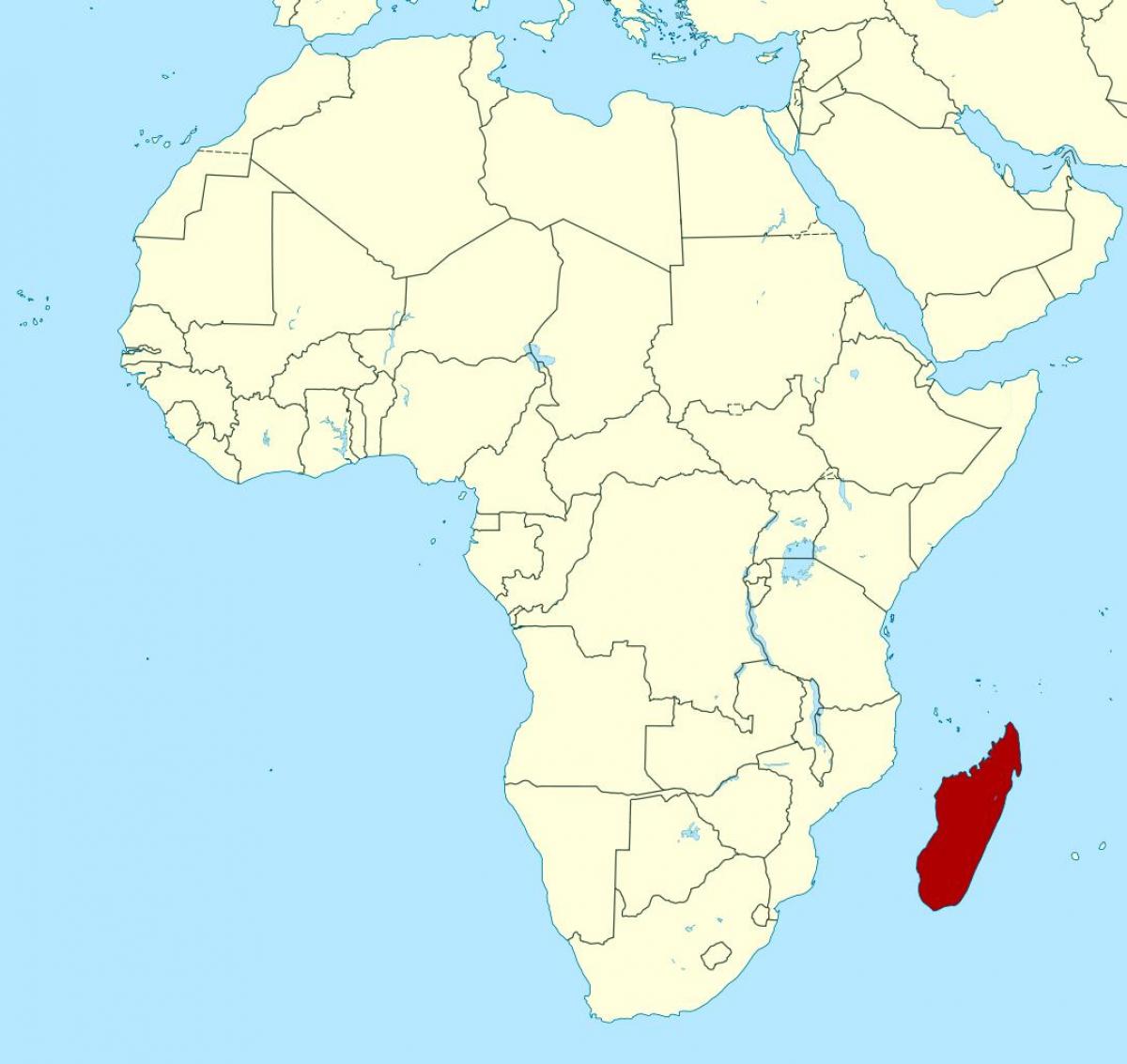 Madagaskar über die Afrika-Karte