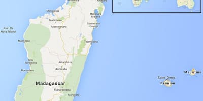 Karte der Inseln in der Nähe von Madagaskar