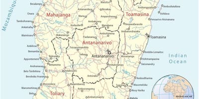 Karte der Flughäfen in Madagaskar