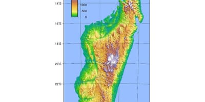 Karte von Madagaskar Höhe