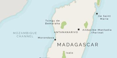 Karte von Madagaskar und umliegenden Inseln