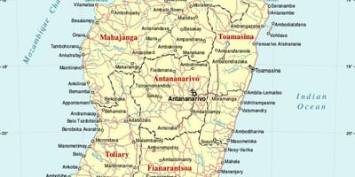 Madagaskar Landkarte mit Städten