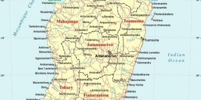 Madagaskar Landkarte mit Städten