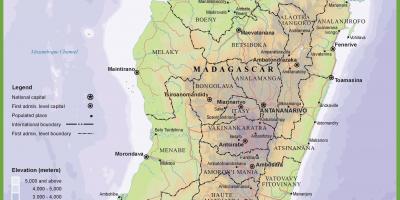Karte physikalische Karte von Madagaskar